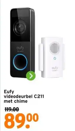 GAMMA Eufy videodeurbel C211 met chime aanbieding