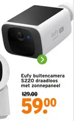 GAMMA Eufy buitencamera S220 draadloos met zonnepaneel aanbieding
