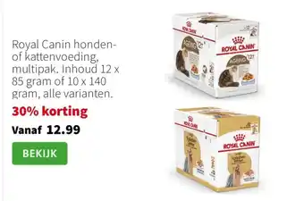 Intratuin Royal Canin honden- of kattenvoeding, multipak aanbieding