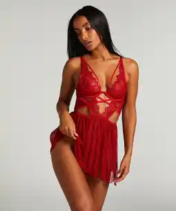 Hunkemoller Hunkemöller Babydoll Billie Rood aanbieding