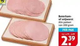 Hoogvliet Boterham- of snijworst aanbieding