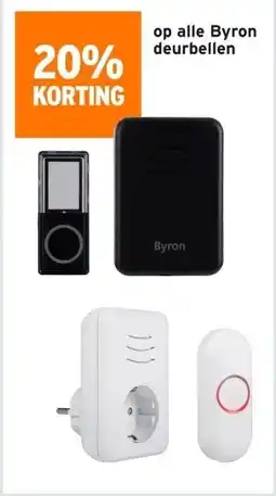 GAMMA 20% KORTING op alle Byron deurbellen aanbieding