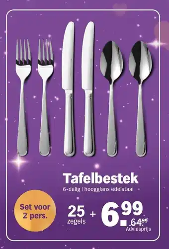 Albert Heijn Tafelbestek 6-delig set voor 2 pers aanbieding