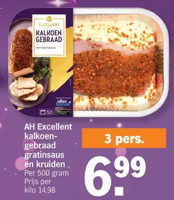 Albert Heijn AH Excellent kalkoen- gebraad gratinsaus en kruiden aanbieding