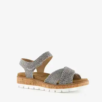 Scapino Hush Puppies leren dames sandalen met print aanbieding