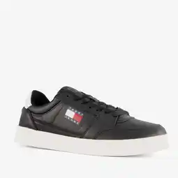 Scapino Tommy Hilfiger leren heren sneakers zwart aanbieding