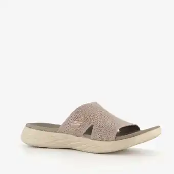 Scapino Skechers On The Go dames slippers taupe aanbieding