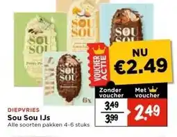 Vomar Voordeelmarkt DIEPVRIES Sou Sou IJs aanbieding