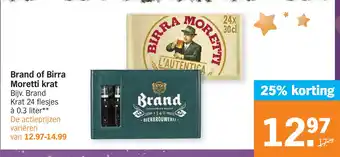 Albert Heijn Brand of Birra Moretti krat aanbieding