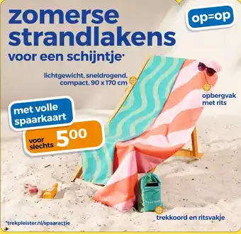 Trekpleister zomerse strandlakens aanbieding