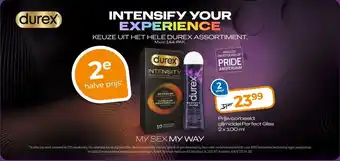 Trekpleister INTENSIFY YOUR EXPERIENCE KEUZE UIT HET HELE DUREX ASSORTIMENT. M.U.v. 144-PAK. aanbieding