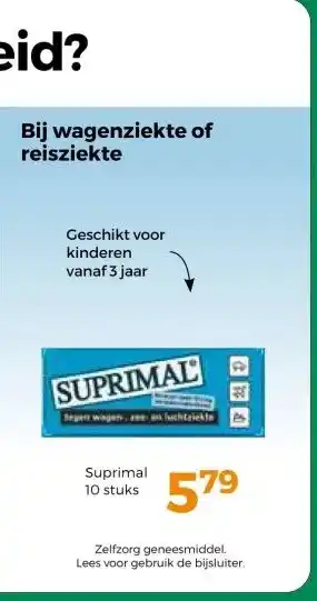 Trekpleister Bij wagenziekte of reisziekte aanbieding