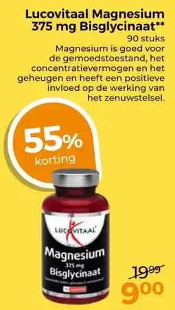 Trekpleister Lucovitaal Magnesium 375 mg Bisglycinaat aanbieding
