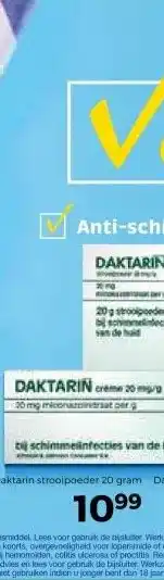 Trekpleister Daktarin strooipoeder 20 gram Daktarin crème 15 gram aanbieding