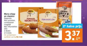 Albert Heijn Mora crispy en classics 2 dozen a 5 stuks aanbieding