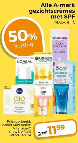Trekpleister Alle A-merk gezichtscrèmes met SPF aanbieding