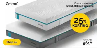 Beter Bed Emma matrassen Smart, Helix en Diamond aanbieding