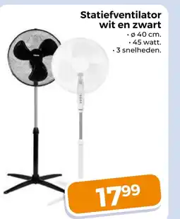 Trekpleister Statiefventilator wit en zwart aanbieding