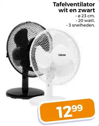 Trekpleister Tafelventilator wit en zwart aanbieding