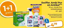 Trekpleister Swiffer, Ambi Pur voor en Antikal aanbieding
