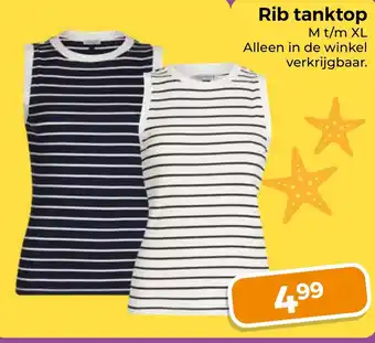 Trekpleister Rib tanktop aanbieding