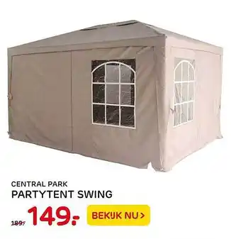 Praxis Tuincentrum Central Park Partytent Swing aanbieding