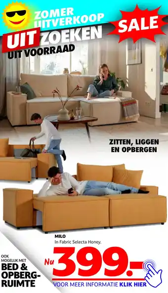 Seats and Sofas MILO In Fabric Selecta Honey aanbieding