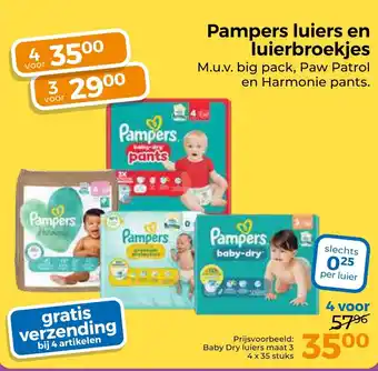 Trekpleister Pampers luiers en luierbroekjes aanbieding