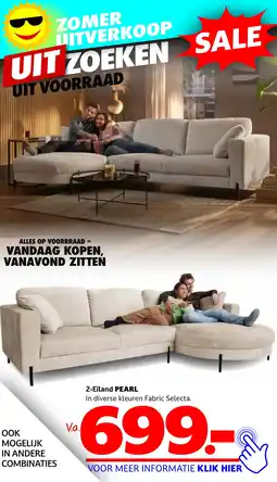 Seats and Sofas 2-Eiland PEARL In diverse kleuren Fabric Selecta aanbieding