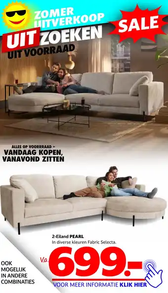 Seats and Sofas 2-Eiland PEARL In diverse kleuren Fabric Selecta aanbieding