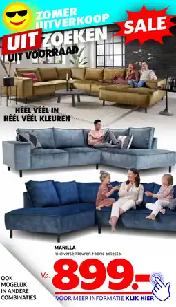 Seats and Sofas MANILLA In diverse kleuren Fabric Selecta aanbieding
