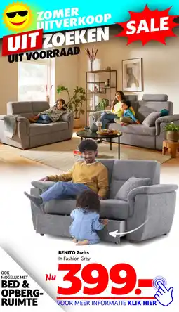 Seats and Sofas BENITO 2-zits In Fashion Grey aanbieding