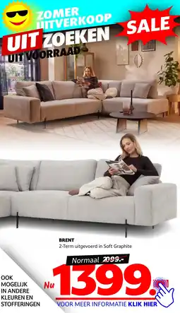 Seats and Sofas BRENT 2-Term uitgevoerd in Soft Graphite aanbieding