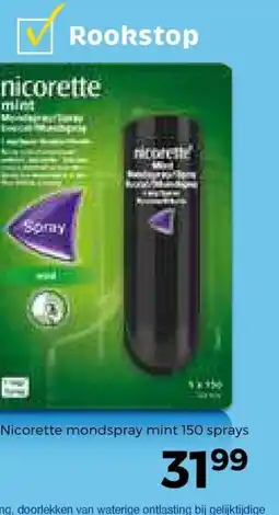 Trekpleister Nicorette mondspray mint 150 sprays aanbieding