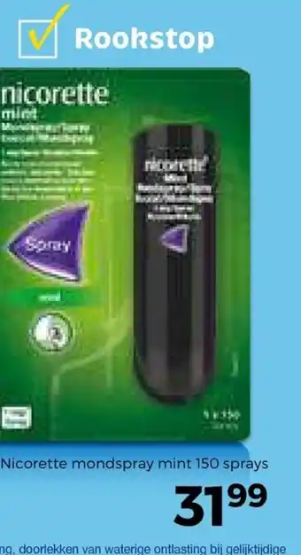 Trekpleister Nicorette mondspray mint 150 sprays aanbieding