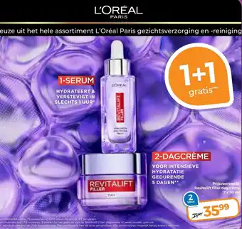 Trekpleister Keuze uit het hele assortiment L'Oréal Paris gezichtsverzorging en reiniging aanbieding