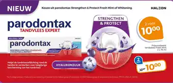 Trekpleister Keuze uit parodontax Strengthen & Protect Fresh Mint of Whitening. aanbieding