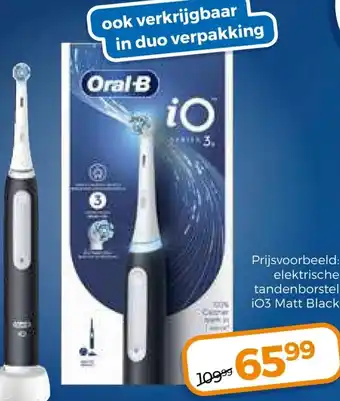 Trekpleister elektrische tandenborstel iO3 Matt Black aanbieding