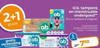 Trekpleister O.b. tampons en menstruatie ondergoed aanbieding