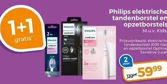 Trekpleister Philips elektrische tandenborstel en opzetborstels aanbieding