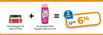 Trekpleister Taft haargel V12 + Fa douche Pink Passion aanbieding