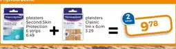 Trekpleister pleisters Second Skin Protection 6 strips + pleisters Classic 1mx6cm aanbieding