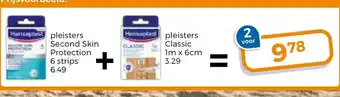 Trekpleister pleisters Second Skin Protection 6 strips + pleisters Classic 1mx6cm aanbieding