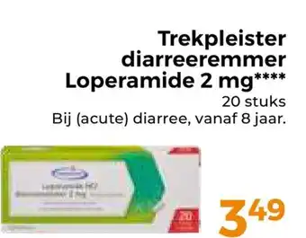 Trekpleister Trekpleister diarreeremmer Loperamide 2 mg aanbieding