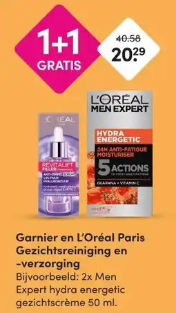 DA Garnier en L'Oréal Paris Gezichtsreiniging en -verzorging aanbieding