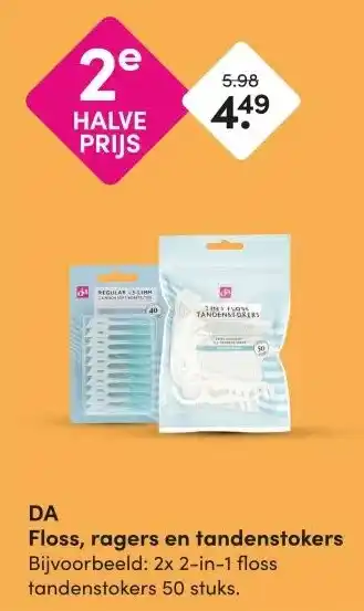 DA DA Floss, ragers en tandenstokers aanbieding