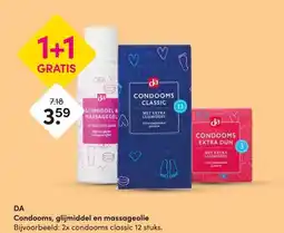 DA DA Condooms, glijmiddel en massageolie aanbieding