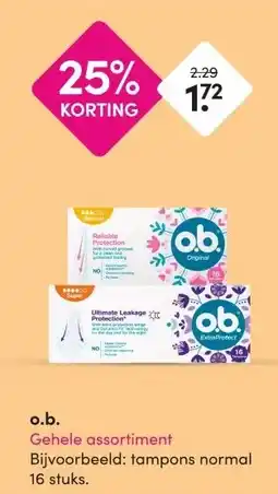 DA o.b. aanbieding