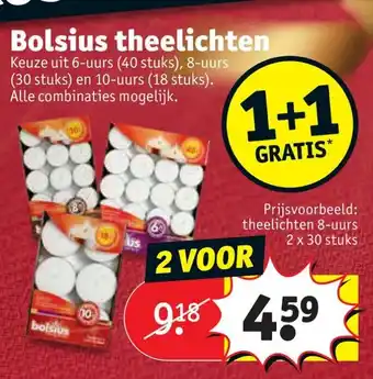 Kruidvat Bolsius theelichten 2 voor aanbieding