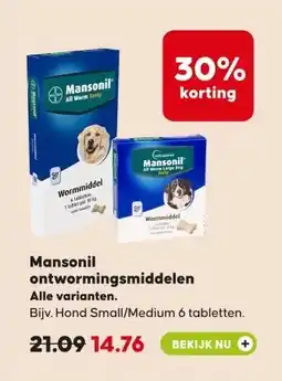 Pets Place Mansonil ontwormingsmiddelen aanbieding